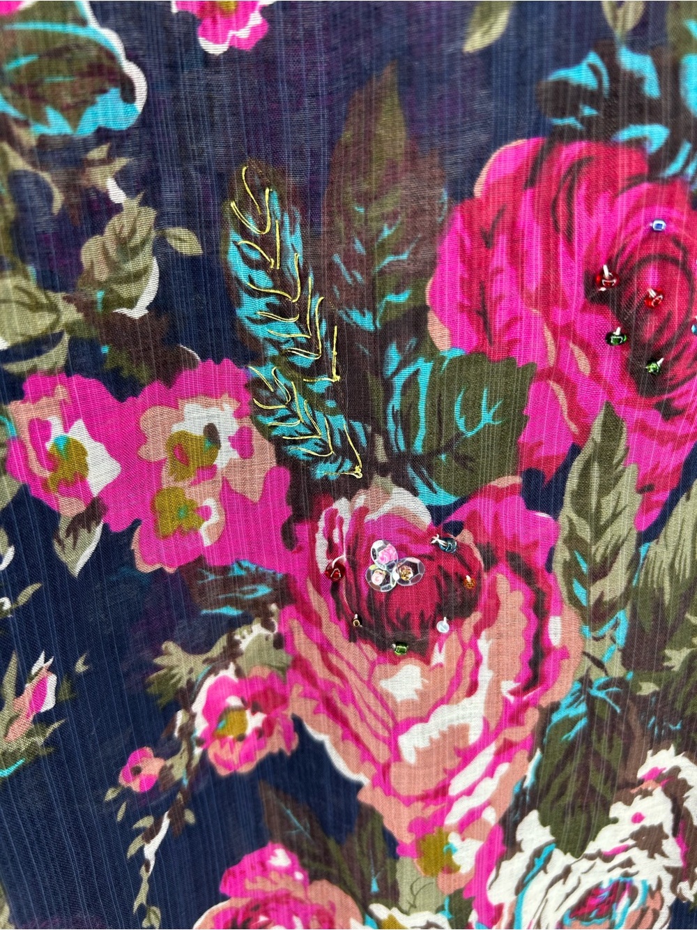 Aratta Silent Journey Floral Velvet Burnout Blouse S Boho Whimisigoth Romantic - Picture 6 of 12